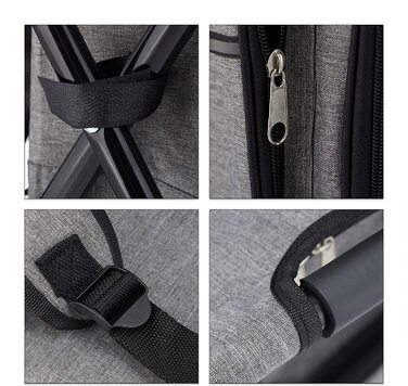 Relaxdays Campinghocker mit Tasche, klappbar, tragbar, leicht & stabil, Sitzrucksack, Polyester, HBT: 43x35x29 cm, grau