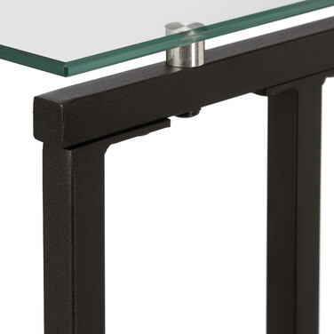 Relaxdays Beistelltisch U-Form aus Glas und Metall