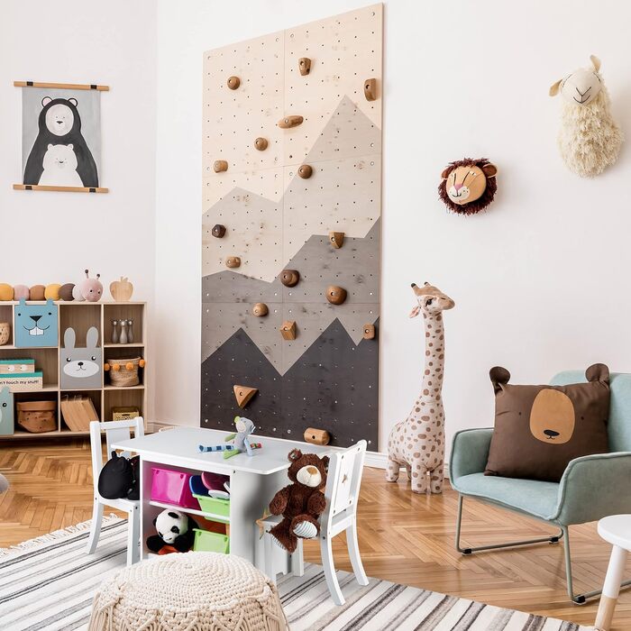 Relaxdays Kindersitzgruppe, Tisch mit 2 Stühlen, Stauraum, für Mädchen & Jungen, Kinderzimmer, weiß