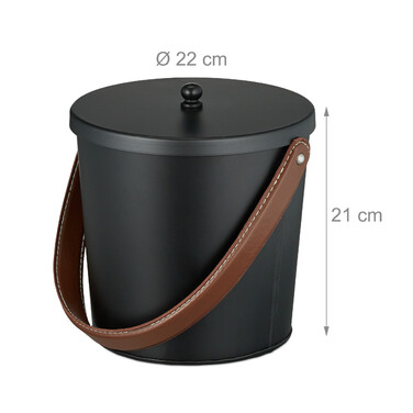 Relaxdays Ascheeimer mit Deckel 4,5 Liter