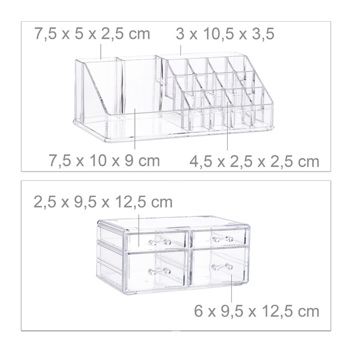 Relaxdays Make-Up Organizer mit 4 Schubladen