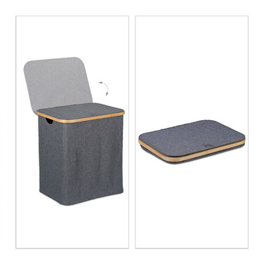 Relaxdays Wäschekorb mit Deckel 80 l