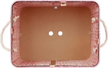 Relaxdays Wäschekorb Bambus, XL, faltbar, HBT 65,5 x 43,5 x 33,5 cm, (Pink)