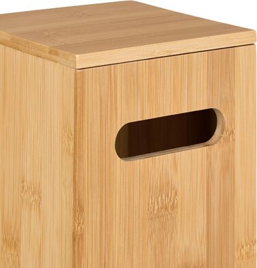 Relaxdays Toilettenpapier Aufbewahrung Bambus, für 4 Rollen, Toilettenpapierbehälter stehend, HBT 42x13,5x13,5 cm, Natur