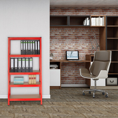 Relaxdays Rotes Schwerlastregal zum Stecken