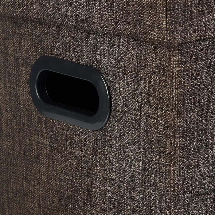 Relaxdays Faltbarer Sitzhocker mit Stauraum, 49,5x46x25,5 cm, Leinen/Polyester, Braun