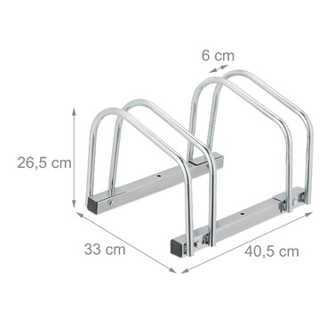 Relaxdays Silberner Fahrradständer für 2 Fahrräder