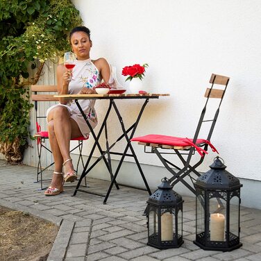 Relaxdays 3er Laternen Set, Deko Laternen für draußen & drinnen, 3 Größen, vintage, Retro Windlicht für Kerzen, schwarz