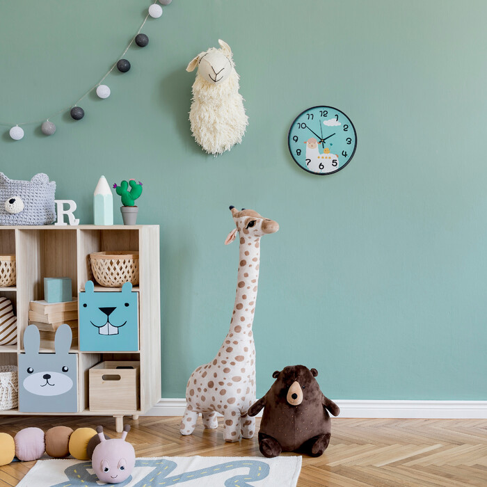Relaxdays Wanduhr Lama für Kinder