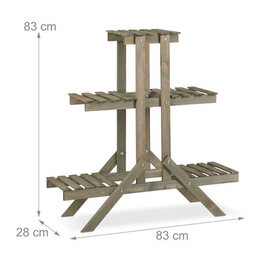 Relaxdays Blumentreppe Holz mit 3 Stufen