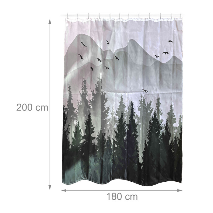 Relaxdays Duschvorhang 180x200 cm mit Motiv