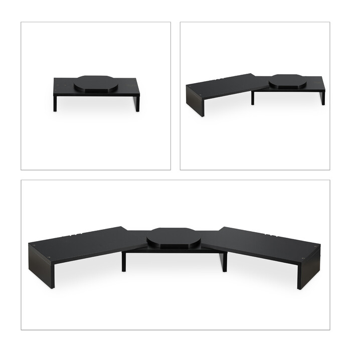 Relaxdays Schwarzer Monitorständer für 2 Monitore