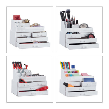 Relaxdays Make Up Organizer mit 4 Schubladen