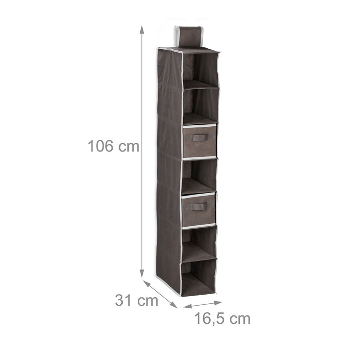 Relaxdays Hängeregal Kleiderschrank 7 Fächer