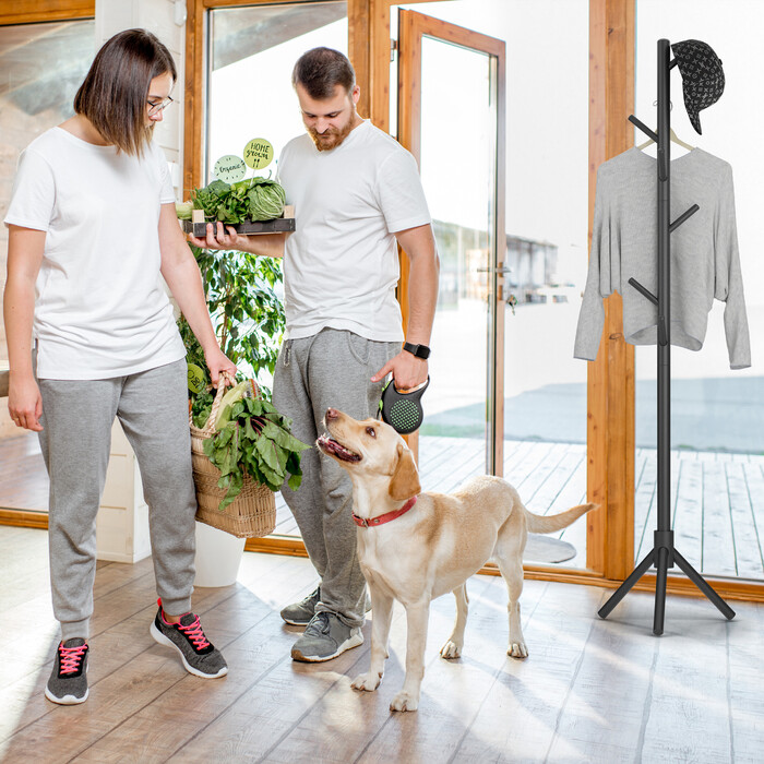 Relaxdays Garderobenständer Buchenholz