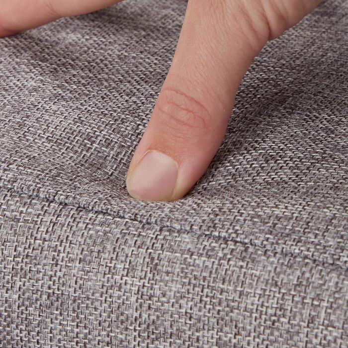 Relaxdays faltbarer Sitzhocker mit Stauraum, gepolstert, Bambus, 36x35x35 cm, Natur/Grau