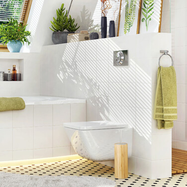 Relaxdays WC-Bürstenhalter Bambus