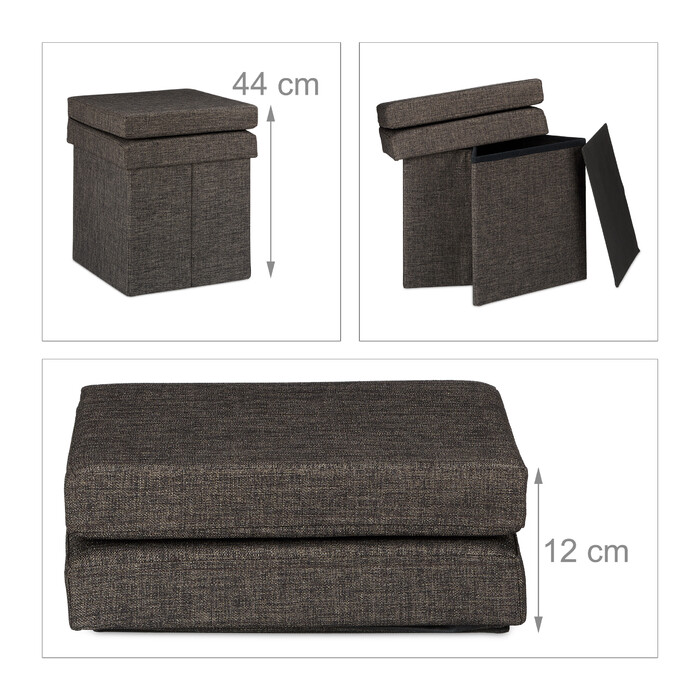 Relaxdays Faltbarer Sitzhocker mit Lehne