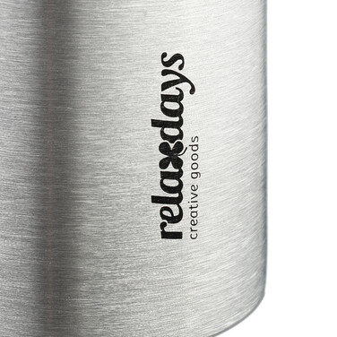 Relaxdays Trinkflasche Edelstahl 300 ml mit Becher