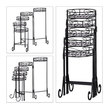 Relaxdays Blumentreppe Metall 5-stufig
