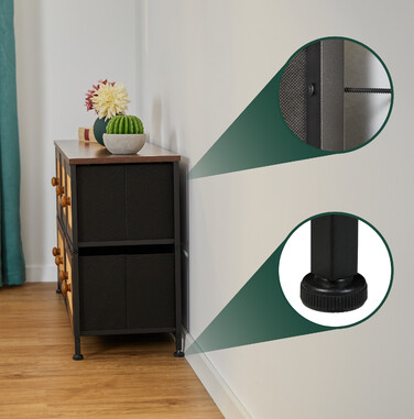 Relaxdays Kommode mit 5 Schubladen in Rattan-Optik