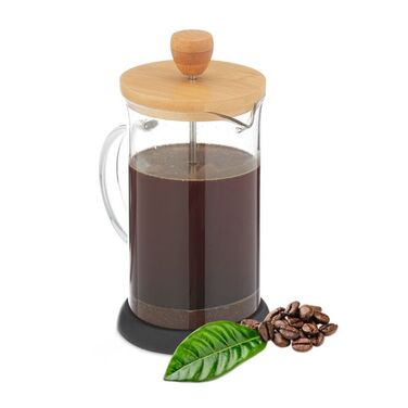 Relaxdays Kaffeebereiter mit Bambusdeckel