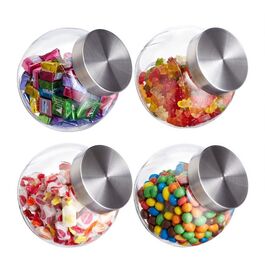 Relaxdays Bonbongläser 4er Set 1,5 L