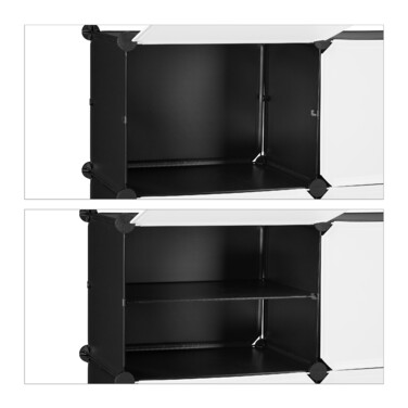 Relaxdays Schuhschrank in Schwarz-Weiß 12 Fächer