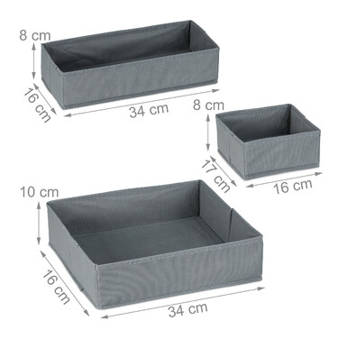 Relaxdays 4-teiliger Schubladen Organizer Vlies