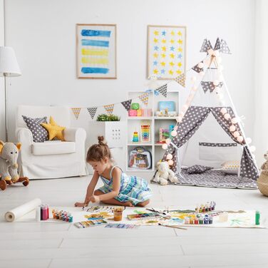 Relaxdays Kinderregal, 6 Fächer, Spielzeugregal Kinderzimmer, Jungen & Mädchen, modulares Aufbewahrungsregal, weiß/grau