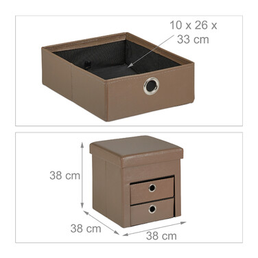 Relaxdays Sitzhocker mit Stauraum Taupe