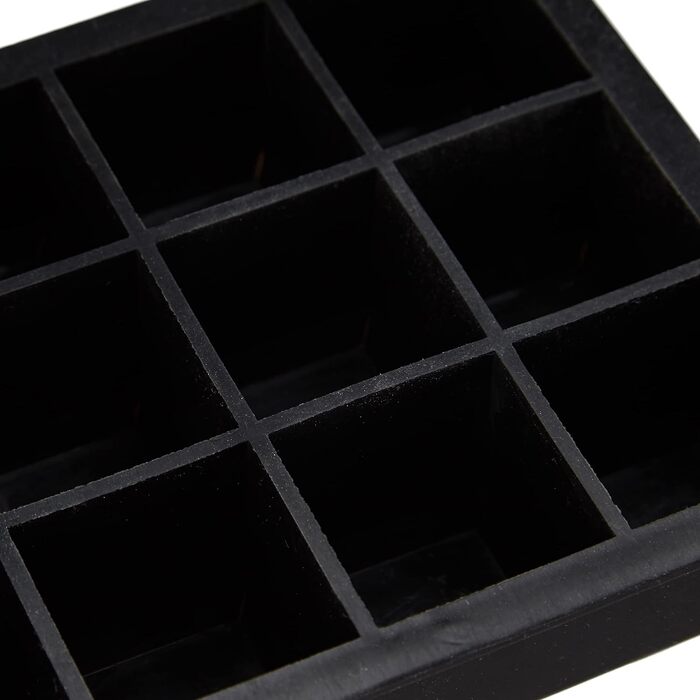 Relaxdays Eiswürfelform, 3,5 cm, BPA-frei, Cocktails, 3,5x19,5x12,5 cm, schwarz (50 Zeichen)