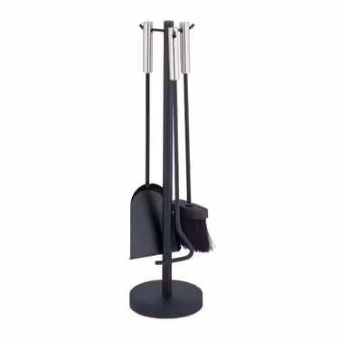 Relaxdays 4-teiliges Kaminbesteck in Schwarz
