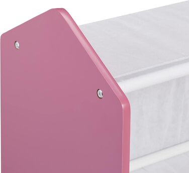 Relaxdays Kinderregal mit 6 Aufbewahrungsboxen, HxBxT: 66 x 63 x 30 cm, Mädchen, Spielzeugregal fürs Kinderzimmer, bunt