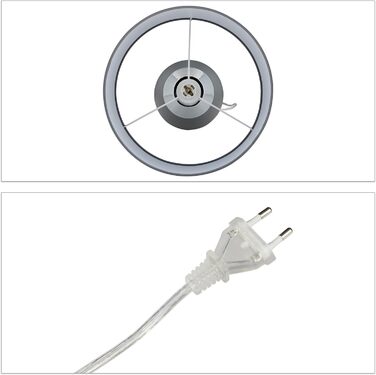 Relaxdays Nachttischlampe Touch dimmbar, 3 Stufen, E14, HxD: 48,5 x 28 cm, modern, Touch Lampe mit Schirm, grau/silber