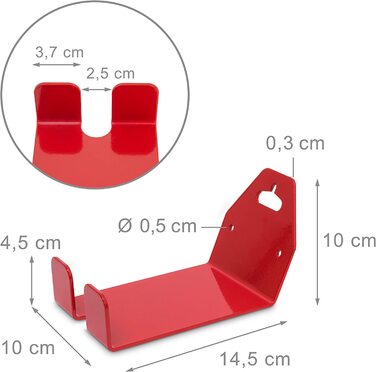 4x Fahrradhalterung, Aufhängen am Pedal, Fahrradhalter zur Wandmontage, Bis 20 kg, Auflagefläche B x T: ca. 10 x 14,5 cm