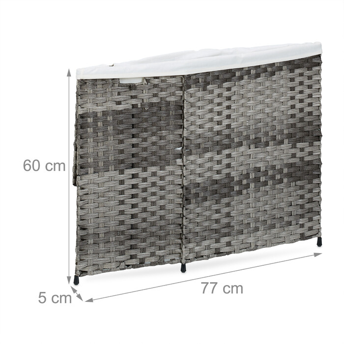 Relaxdays Wäschekorb Rattan-Optik 90 L