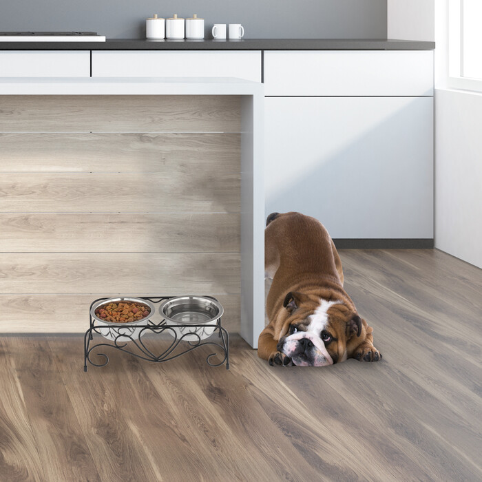 Relaxdays Hunde Napfset mit Halterung