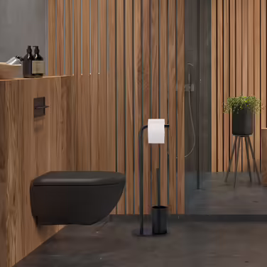 Relaxdays WC Garnitur mit 2 Ersatz-Bürstenköpfen