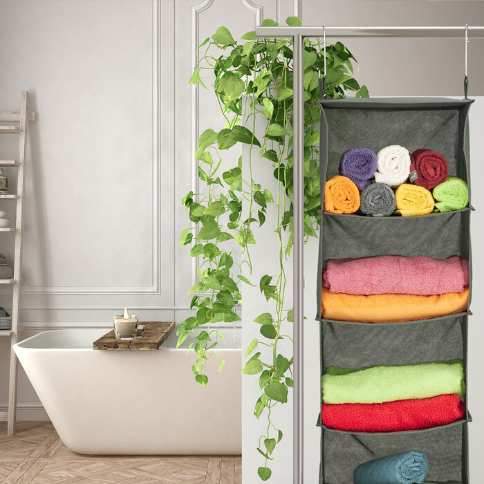 Relaxdays Hängeregal Kleiderschrank 4 Fächer