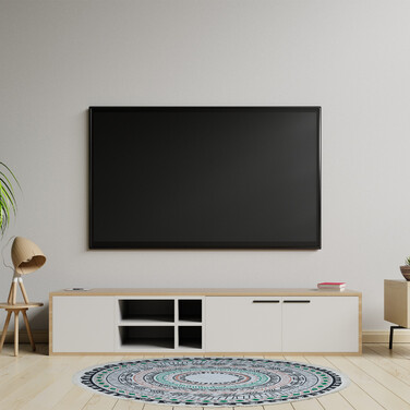 Relaxdays Runder Teppich mit Mandala-Design