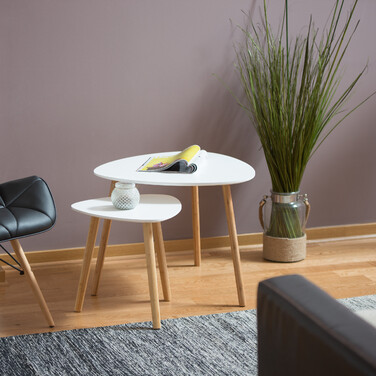 Relaxdays Satztisch 2er Set im nordischen Design