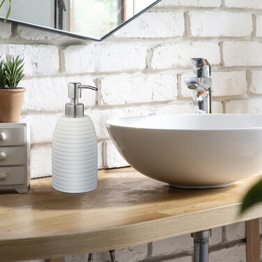 Relaxdays Seifenspender Edelstahlpumpe Rillen