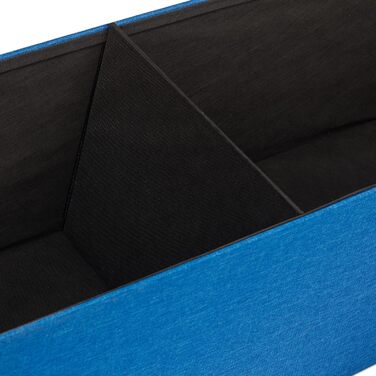Relaxdays Faltbare Sitzbank XXL, Sitzcube mit Stauraum, Leinen, 38x114x38 cm, Blau