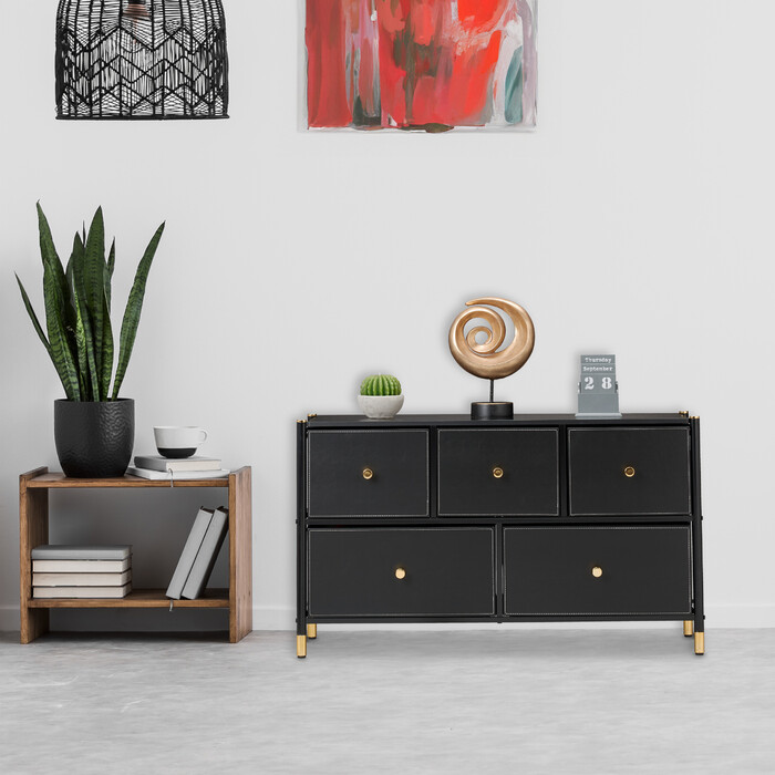 Relaxdays Kommode mit 5 Schubladen