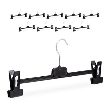 Relaxdays Hosenbügel Kunststoff mit Clips 10er Set