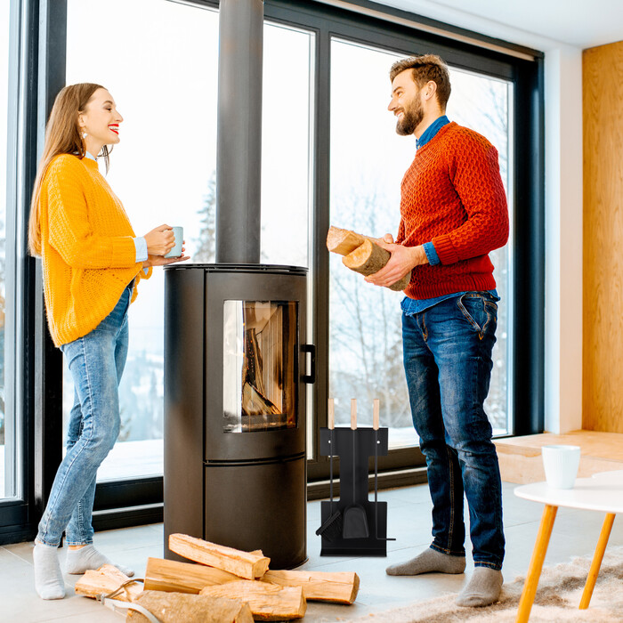 Relaxdays Kaminbesteck modern 4-teilig