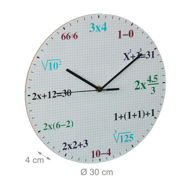 Relaxdays Wanduhr mit mathematischen Formeln