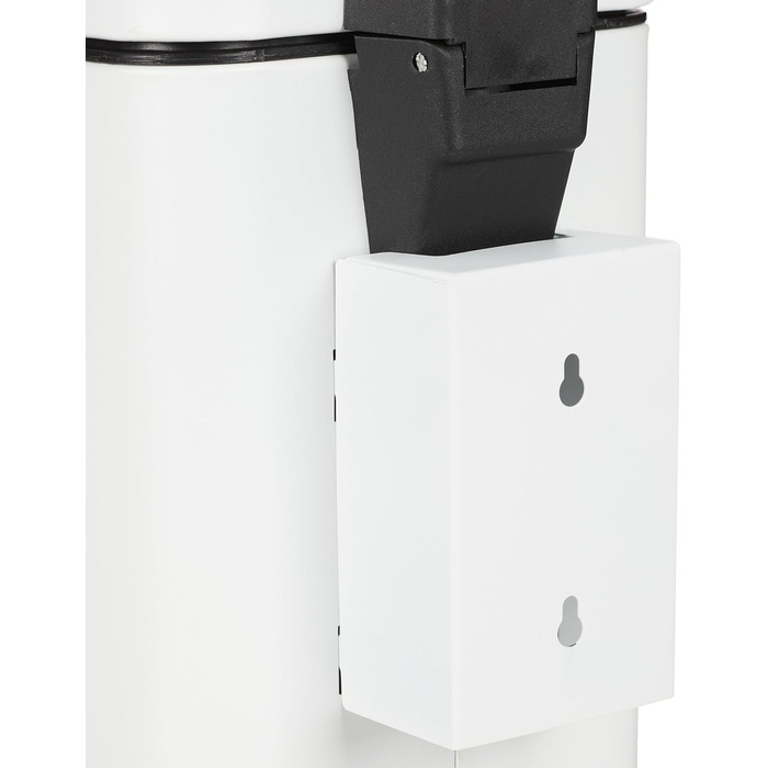 Relaxdays Kosmetikeimer Wandmontage, 6 Liter, Absenkautomatik, Inneneimer, Metall, eckiger Badezimmer Mülleimer, weiß