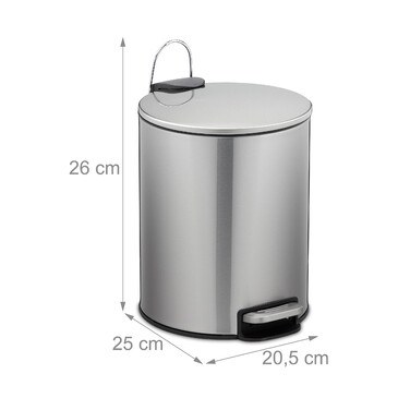 Relaxdays Edelstahl Kosmetikeimer 5 Liter